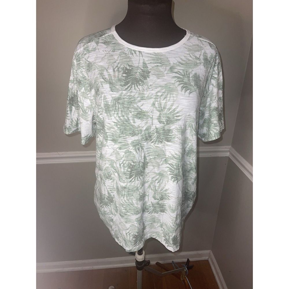 Denim & Flower Mens Hawaiian T Shirt Sz L Tropical Vacation